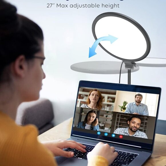 10.5" Ring Light with Stand, Full-Screen Selfie Ring Light for Desk with Phone H - Picture 9 of 9